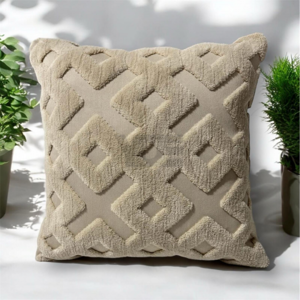 Punch işlemeli dekoratif kırlent kılıfı – Gizli fermuarlı, uzun ömürlü ve şık tasarım