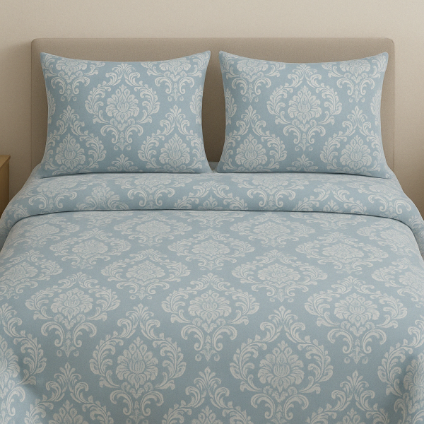 Aria modern pamuk nevresim takımı mavi desenli - Yağmur Dikim Evi